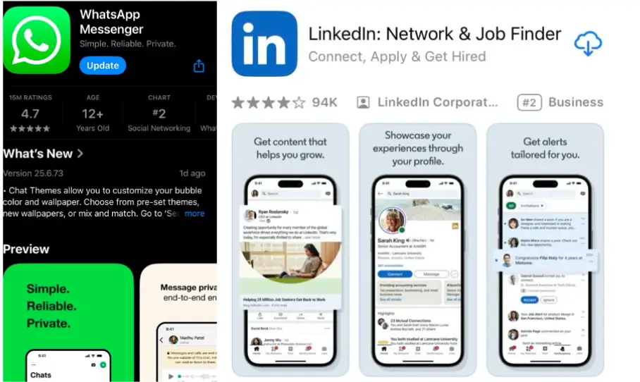 苹果手机如何下载和使用 Whatsapp和 Linkedin
