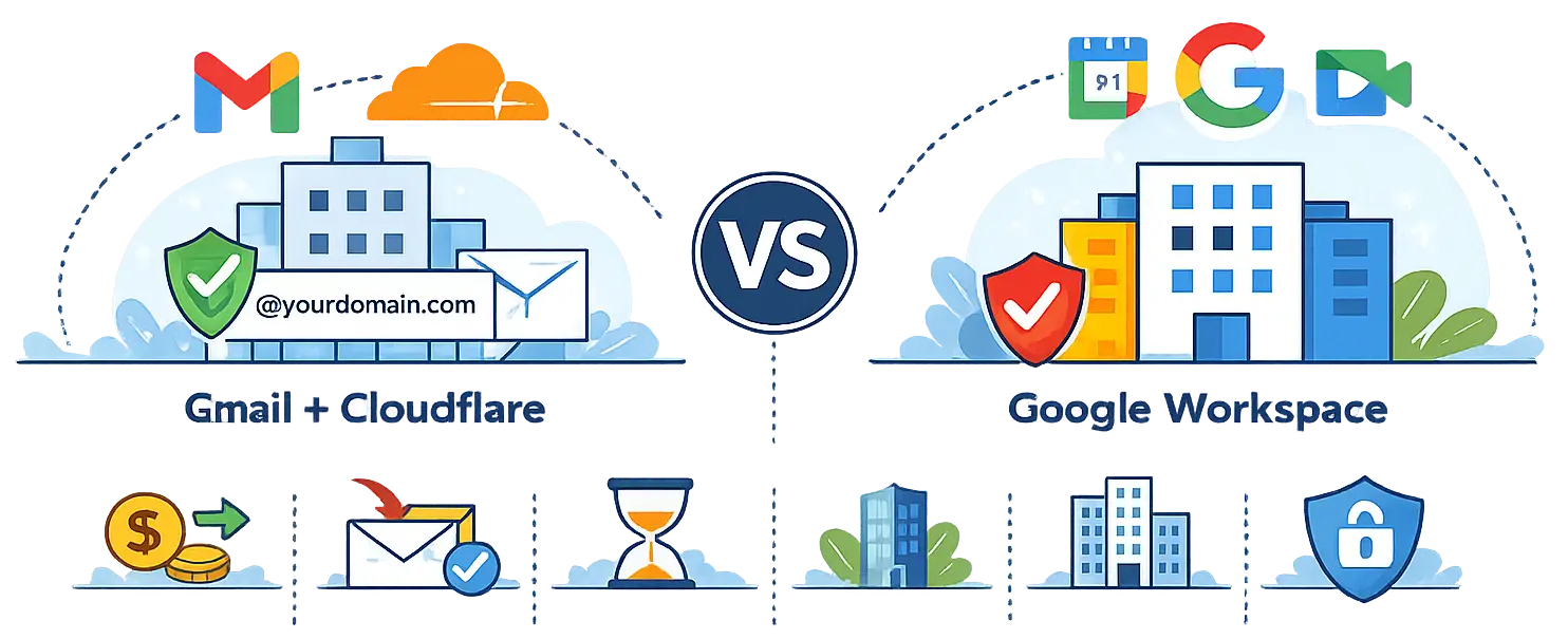 Gmail  Cloudflare 免费邮箱 vs Google Workspace：5 个关键差异，外贸企业邮箱别选错