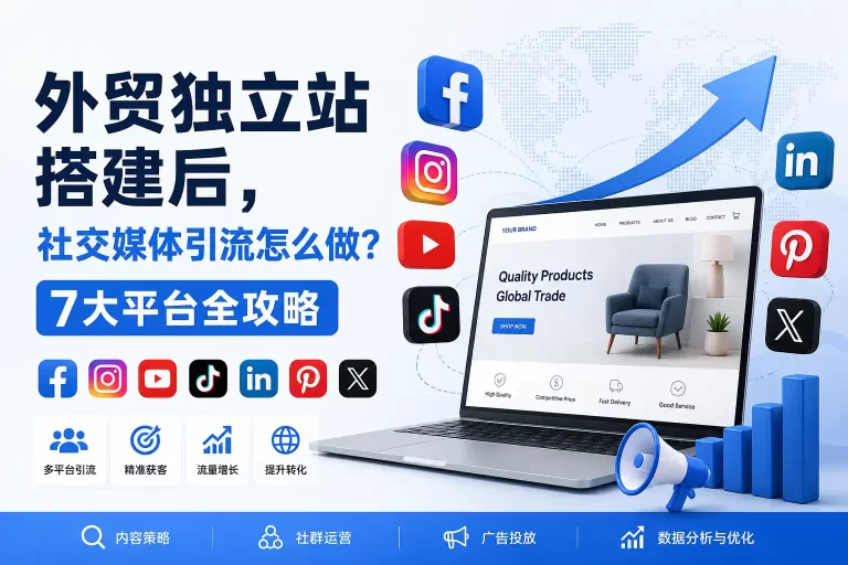外贸独立站搭建后，社交媒体引流怎么做？7大平台全攻略